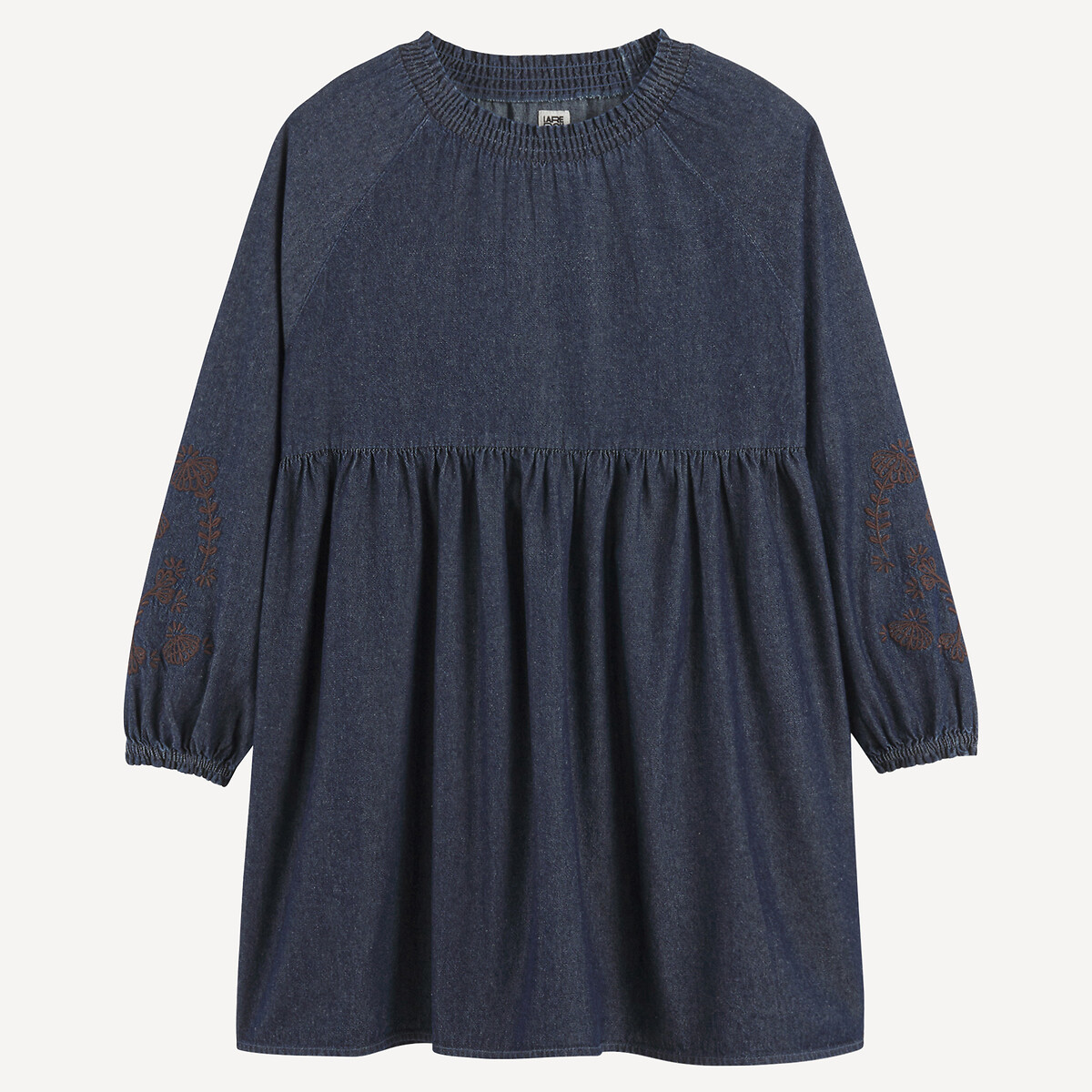 Long Sleeve Maxi Dress in Lightweight Denim untreated, LA REDOUTE COLLECTIONS