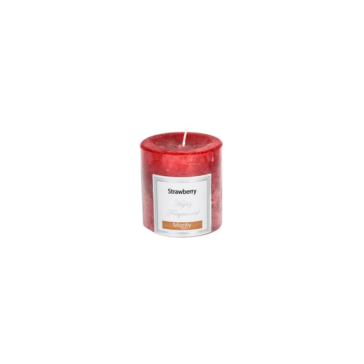 Bougie parfumée Strawberry - 7x7cm rouge, WADIGA