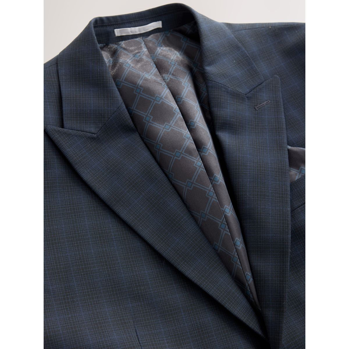 Veste de costume slim à carreaux bleu marine, NEXT