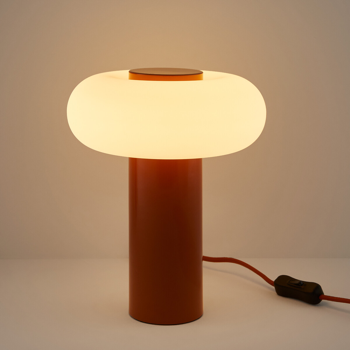 Omer Iron/opaline Metal Table Lamp H25.6 cm caramel             , LA REDOUTE INTERIEURS