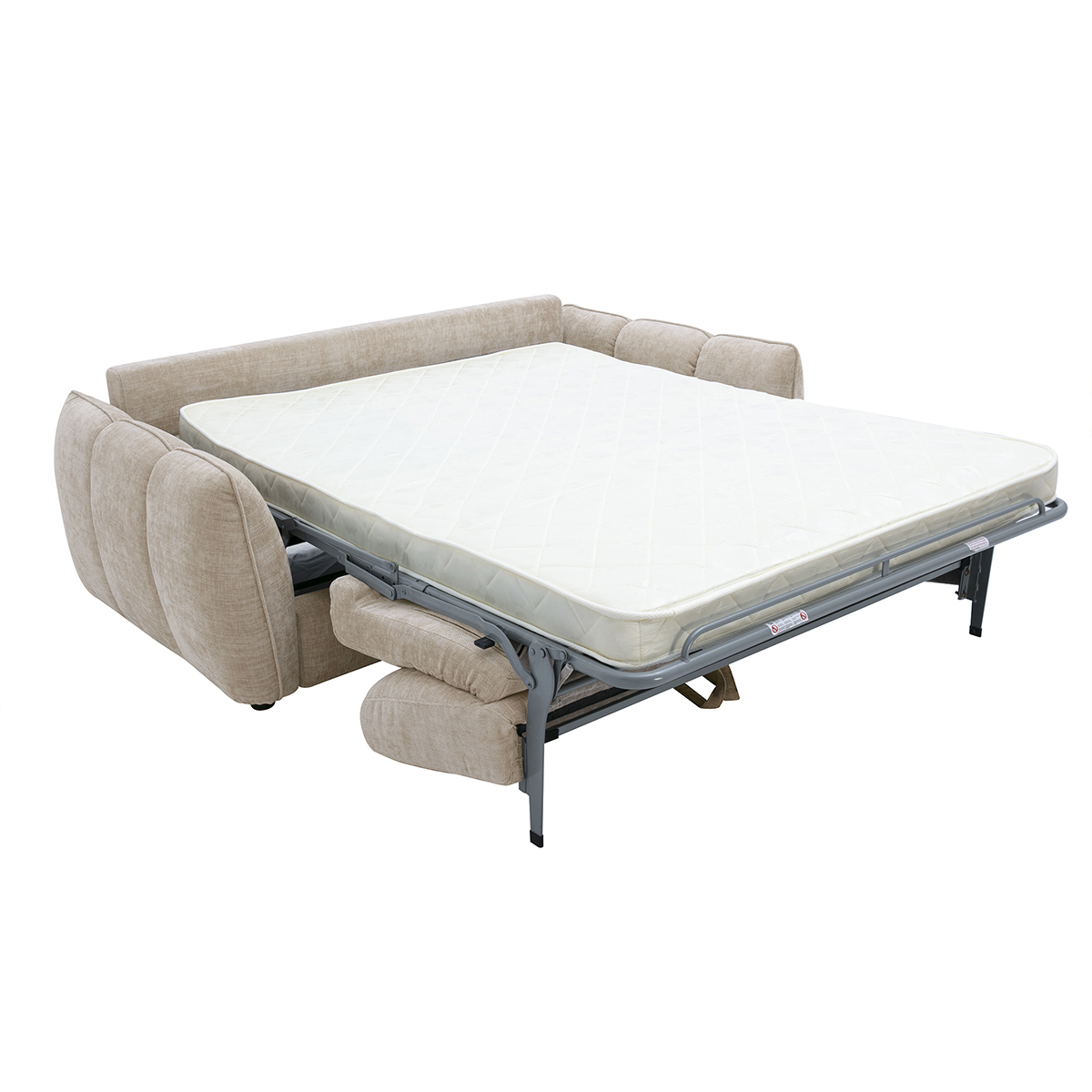 Canapé convertible design 3 places en tissu effet velours texturé taupe WONDER taupe, MILIBOO