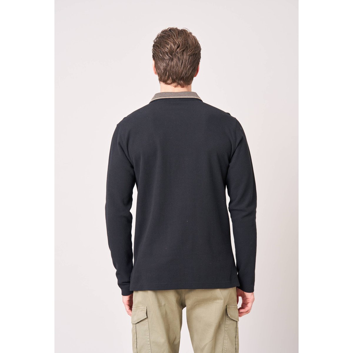 Polo regular homme en 100% coton avec finitions contrastées KAELON black, DEELUXE