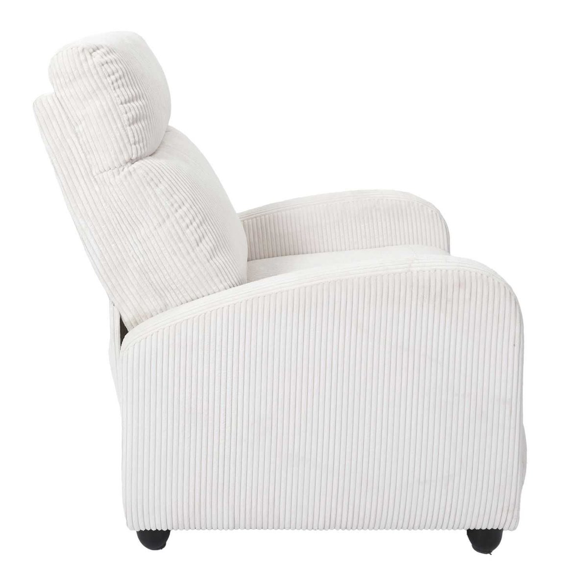 Fauteuil relax 3 positions en velours côtelé SCOTT beige, THE HOME DECO FACTORY