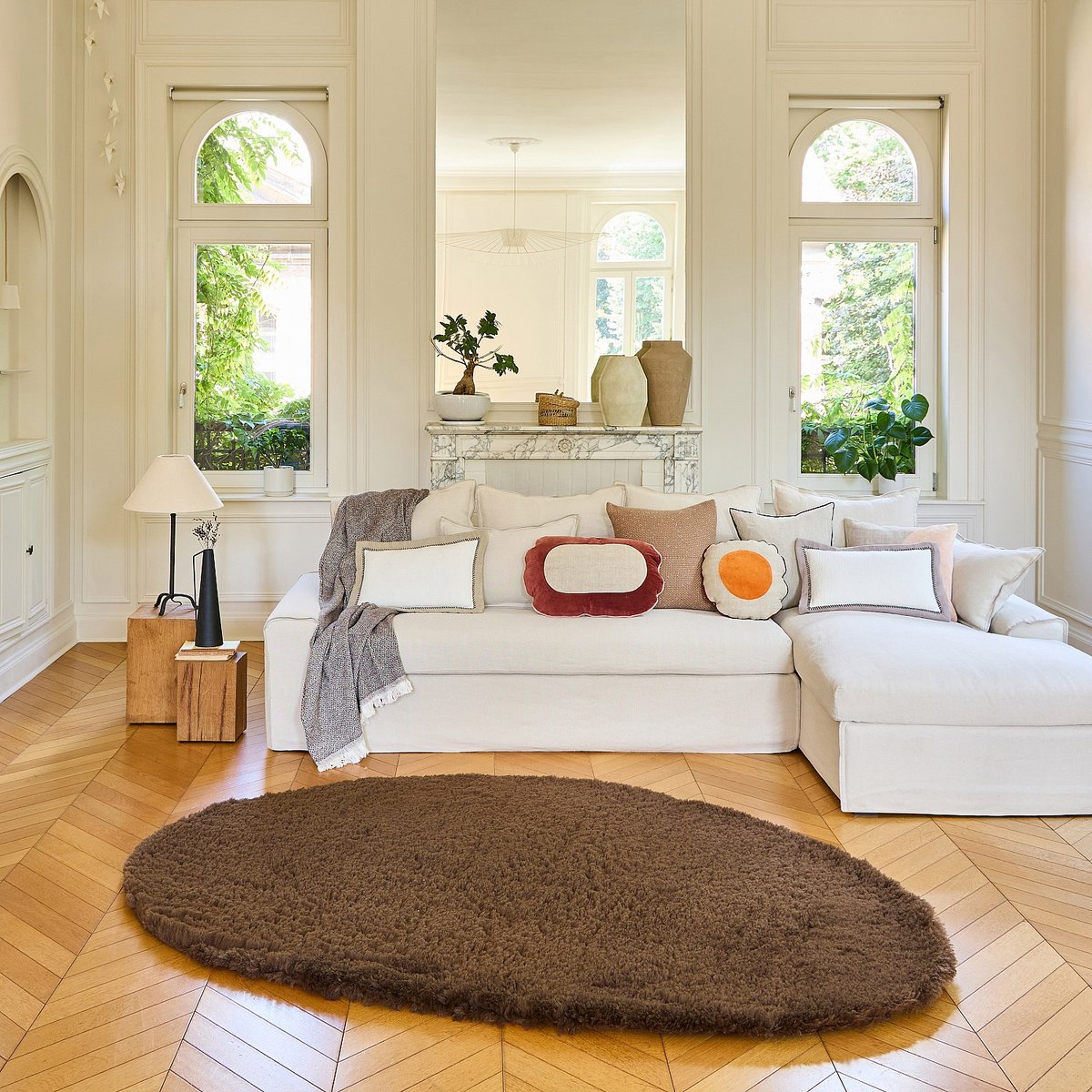 Tapis imitation fourrure CAZIMIR marron, HABITAT
