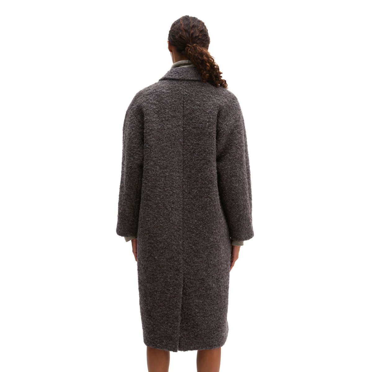 Manteau bouclé style décontracté en mélange de laine marron, MARC O'POLO