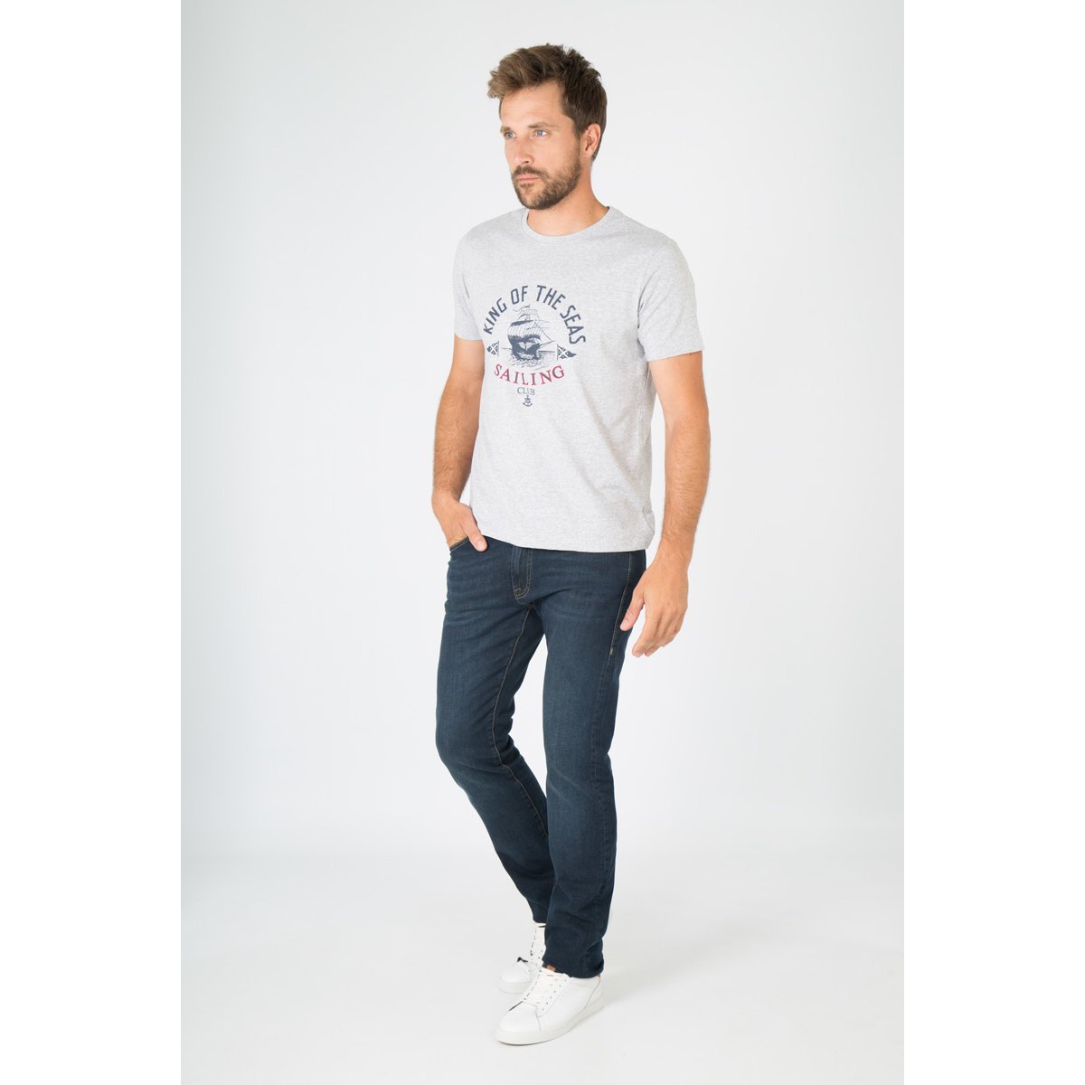 Jean coupe regular en coton LOUGRE brut, ARMOR-LUX