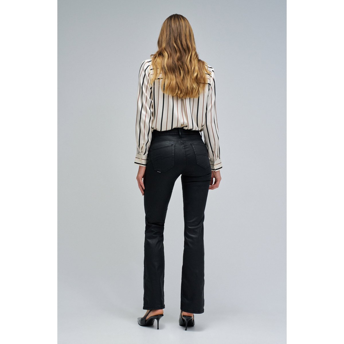 JEAN FAITH PUSH IN BOOTCUT EN COATING noir, SALSA JEANS