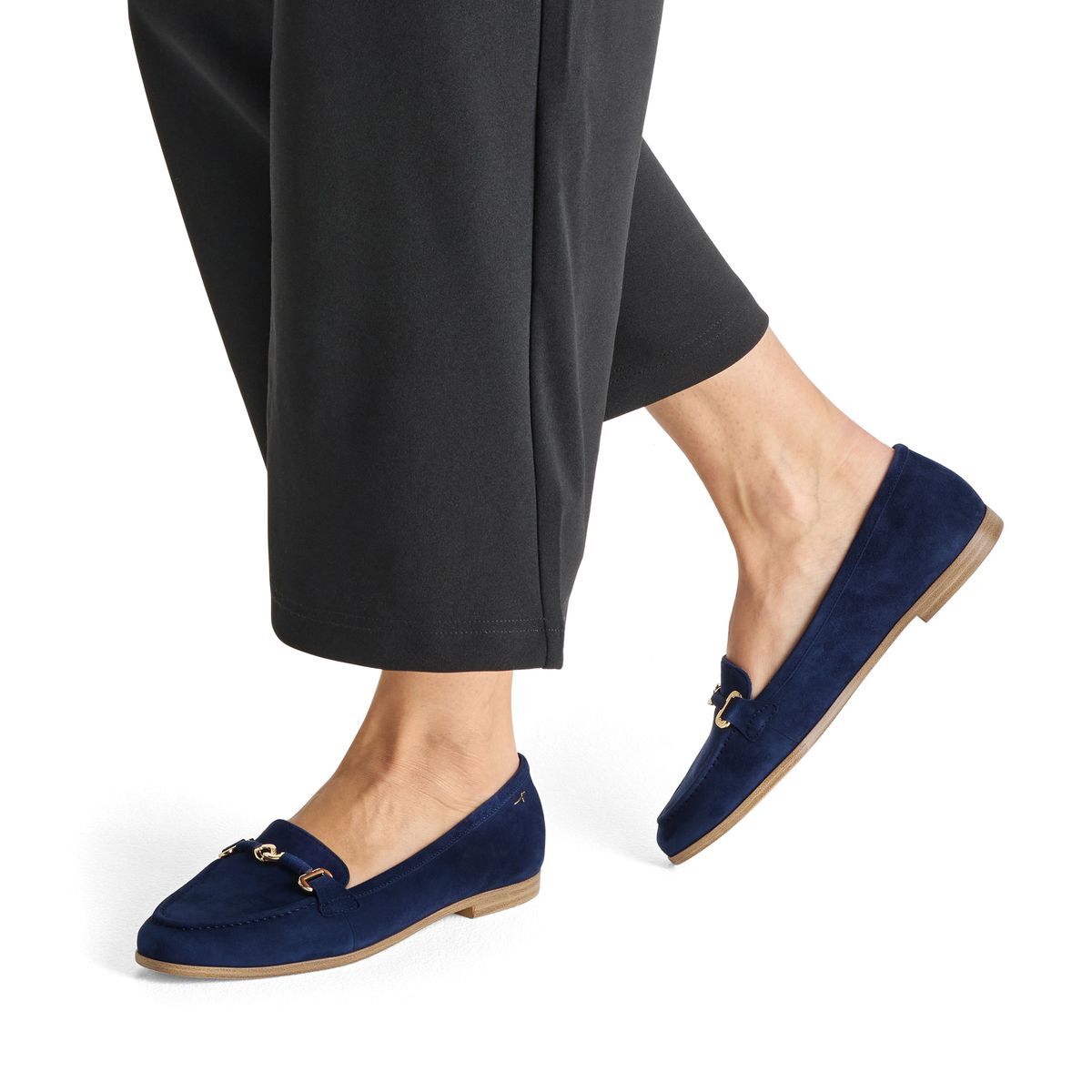Slipper en cuir bleu, TAMARIS