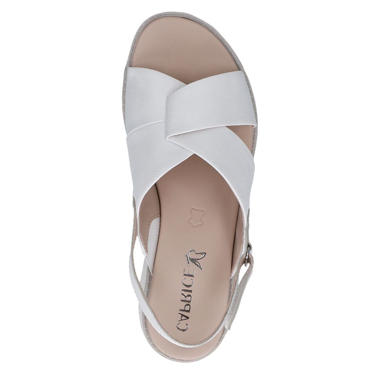 Sandale en cuir blanc gris clair, CAPRICE