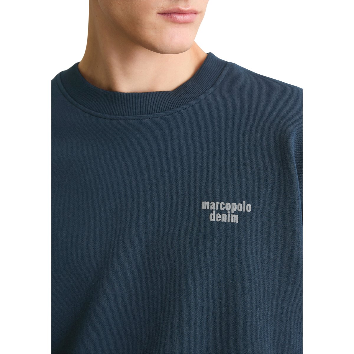 Sweat-shirt relaxed avec un grand imprimé au dos bleu foncé, MARC O’POLO DENIM