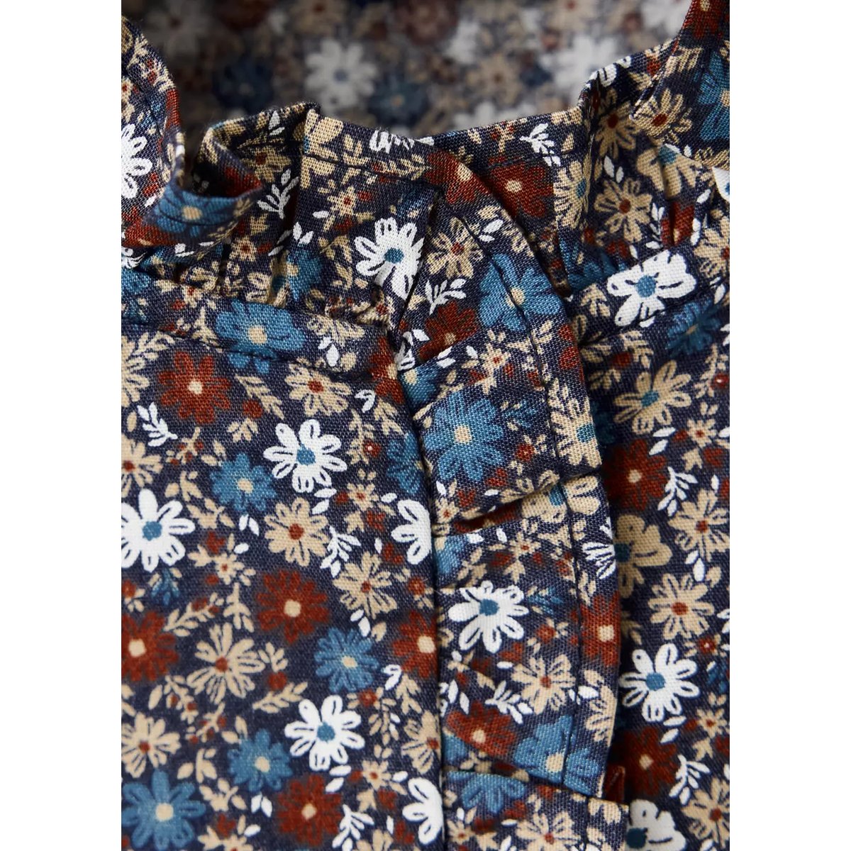 Chemise en coton imprimé fleuri bleu marine, MANGO KIDS