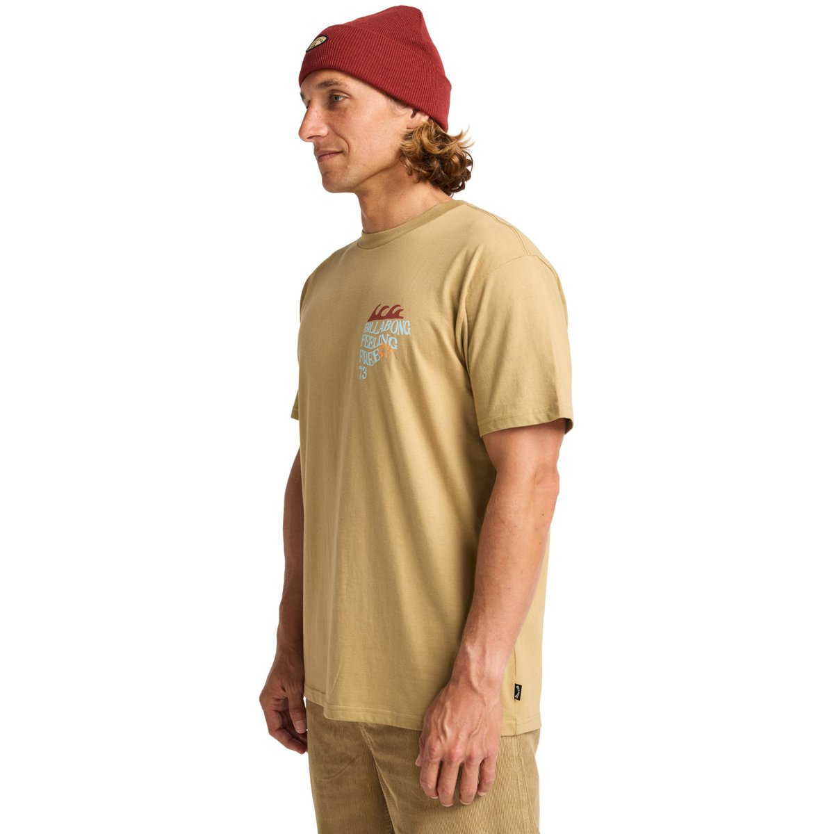 T shirt manches courtes TWIN FIN beige khaki, BILLABONG