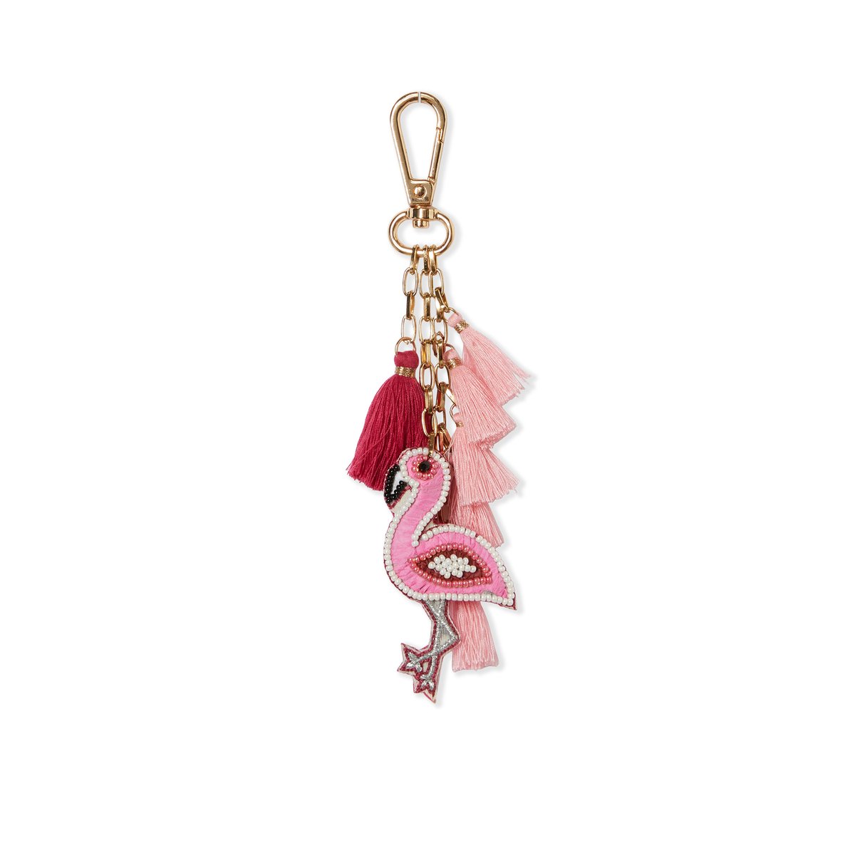 Porte-clés perlés flamant rose FLAMO couleur unique, ETAM