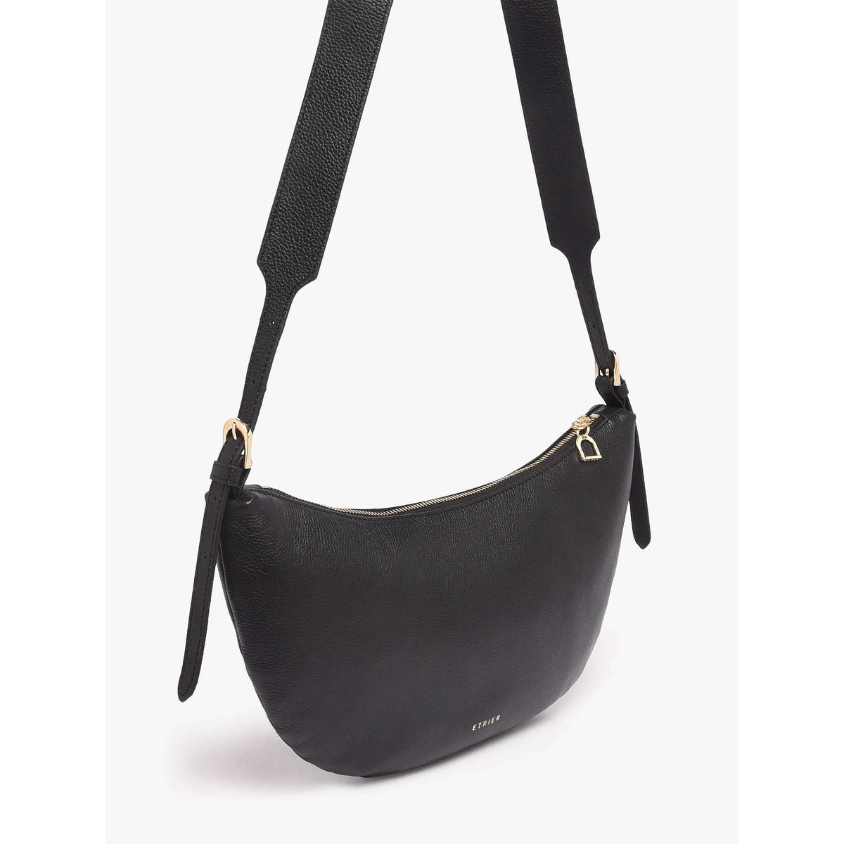 Sac bandoulière Tradition cuir noir, ETRIER