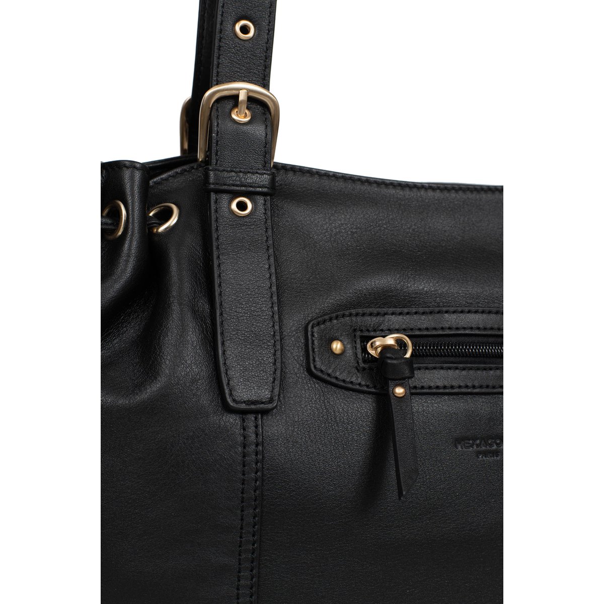 Sac porté épaule 2 anses TAIMA noir, HEXAGONA