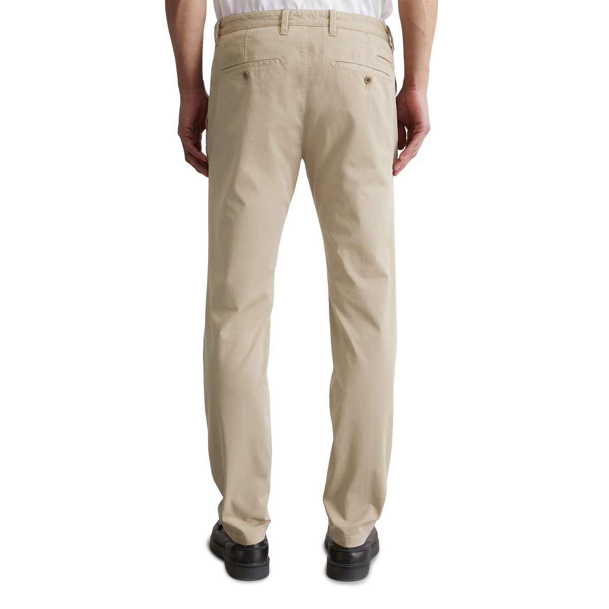 Chino modèle Malmö slim en twill de coton biologique creme, MARC O'POLO