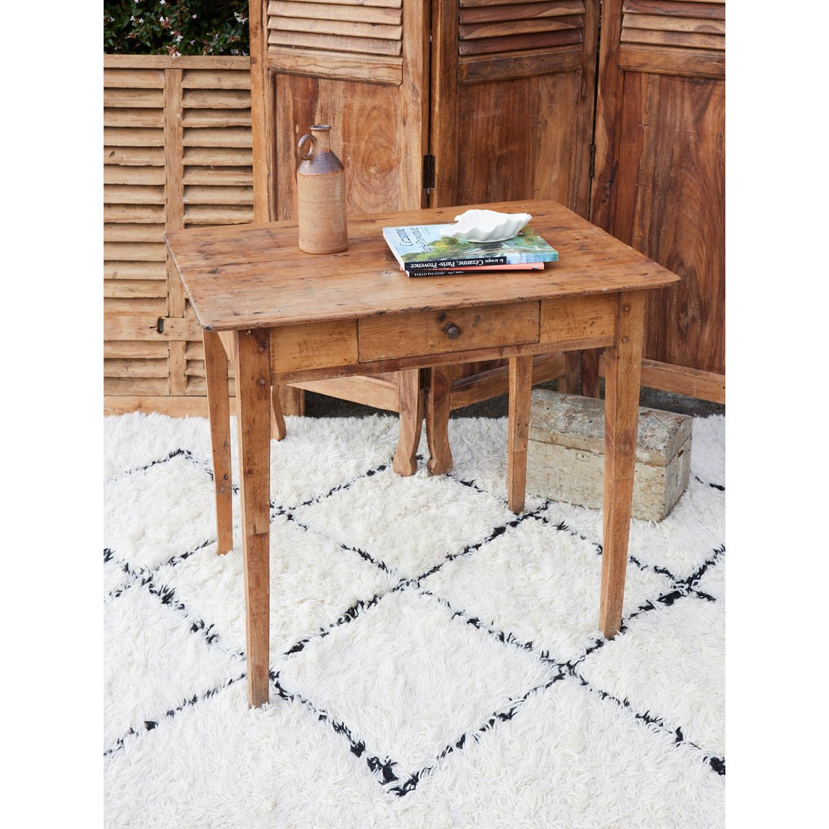 Bureau ancien en bois brut Edouard N°1072 - Bon état bois foncé, DEBONGOUT