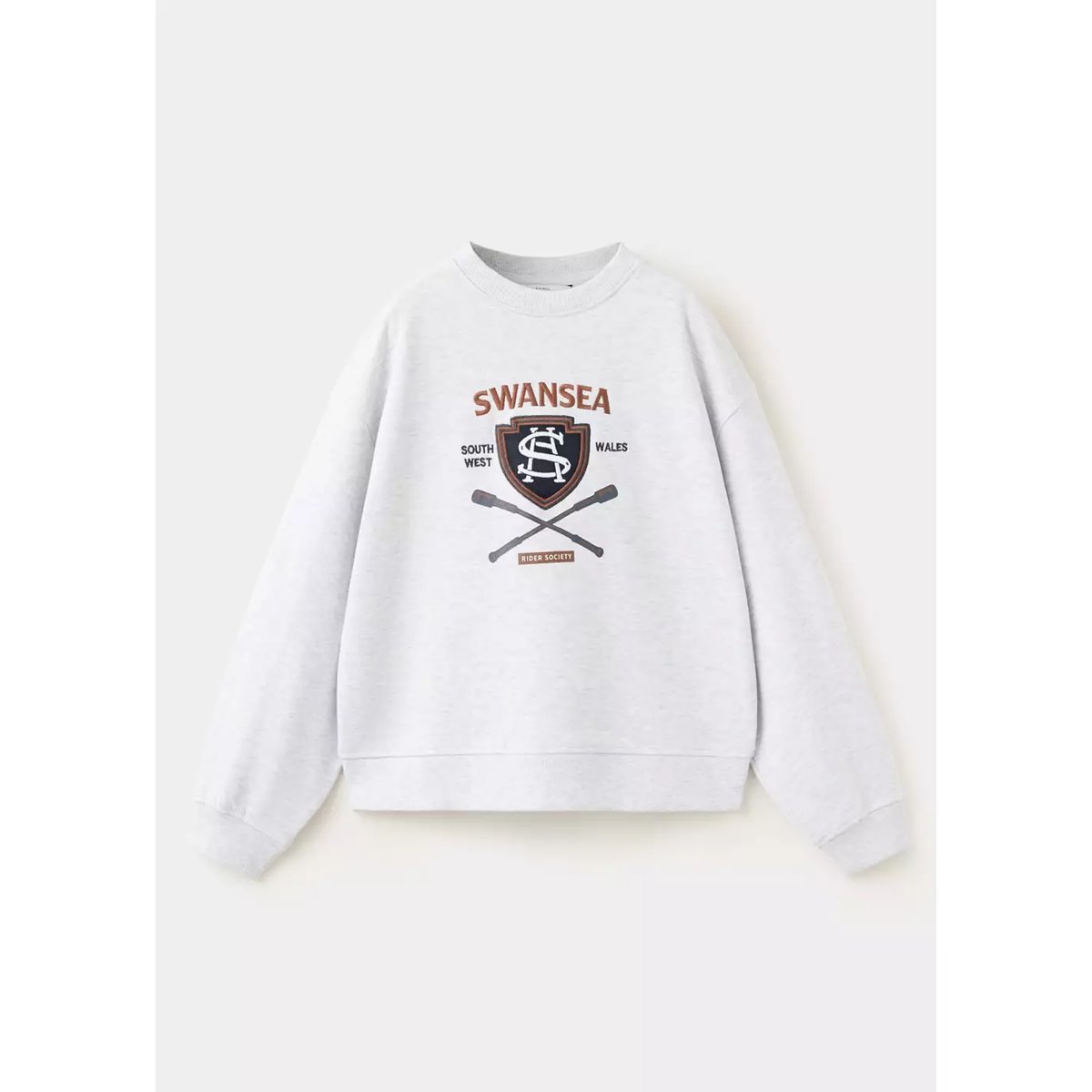 Sweat-shirt coton imprimé gris chiné clair, MANGO KIDS