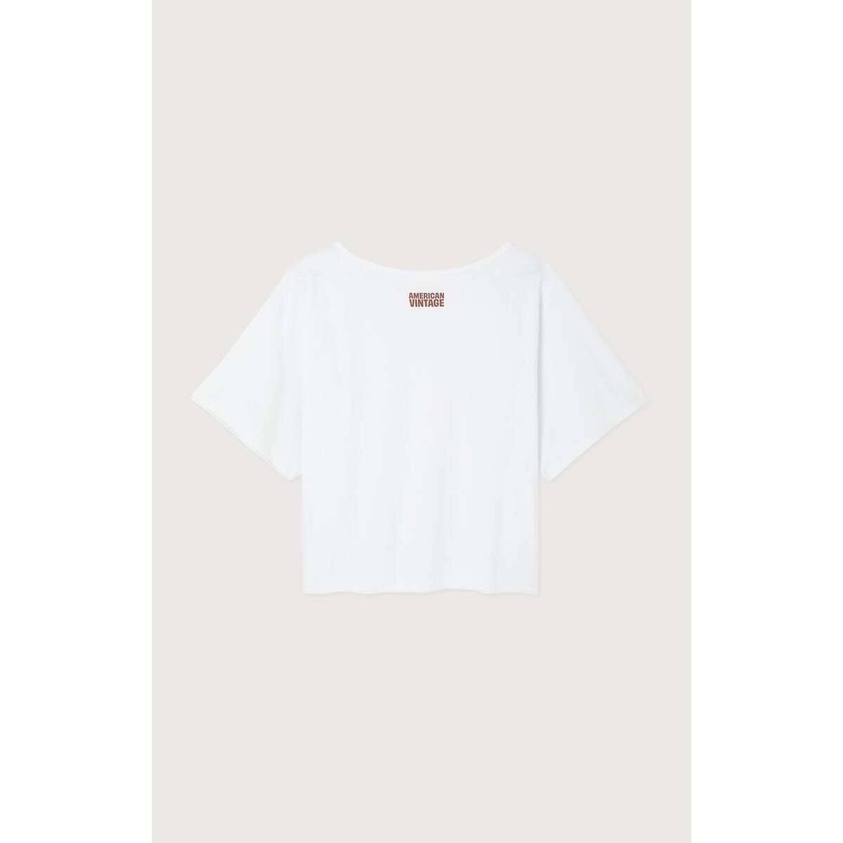 Apoly Boat Neck T-Shirt with Short Sleeves white, AMERICAN VINTAGE