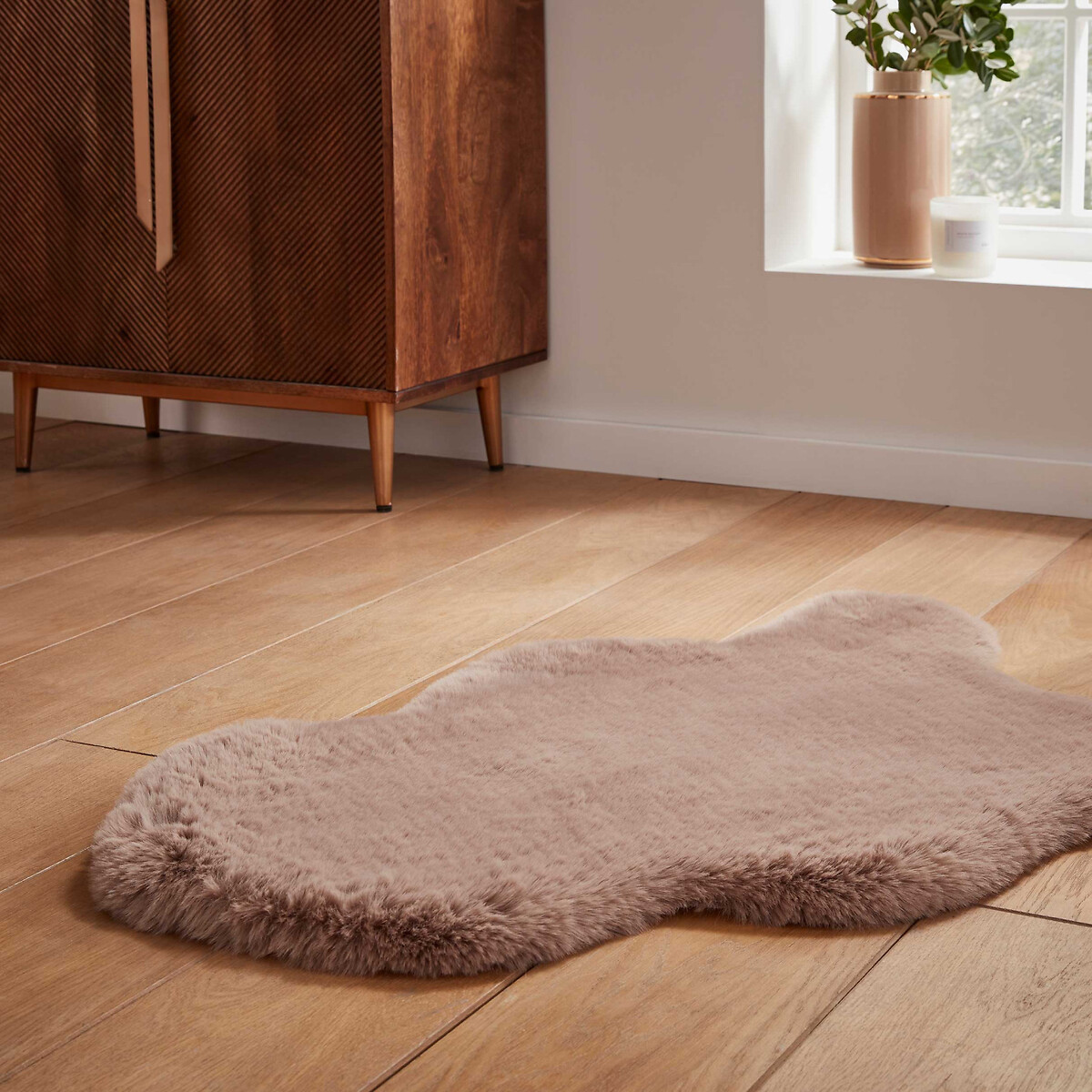 Teddy Soft Faux Single Sheepskin Rug 60x90cm mink, SO'HOME