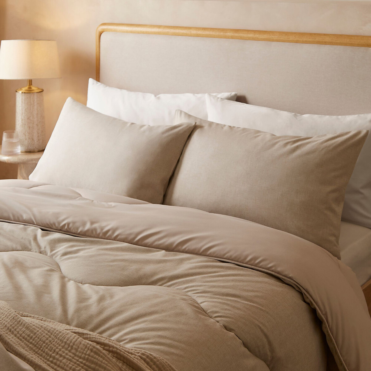 4.5 Tog Soft Weave Coverless Duvet and Pillowcase Set oatmeal, NIGHT LARK