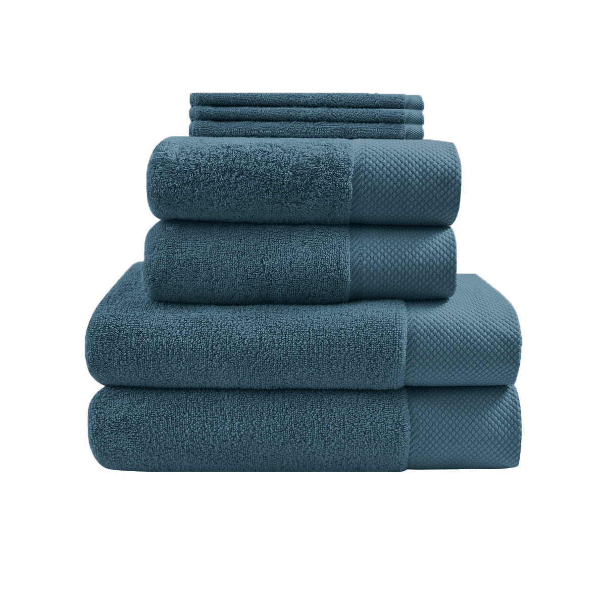 Ensemble de bain 7 pièces Zéro Twist SENSOFT denim, SENSEI MAISON