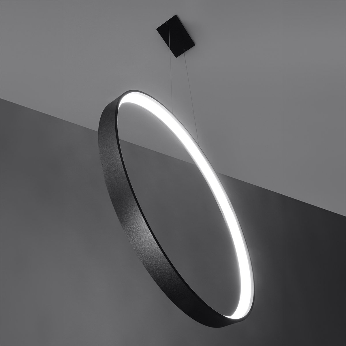 Suspension Aluminium Noir LED 1 Rio noir, EDEN