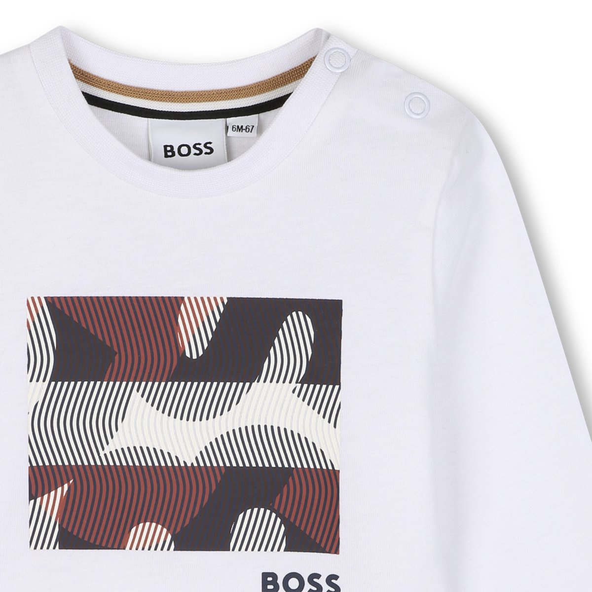 Tee-shirt manches longues blanc, BOSS KIDSWEAR
