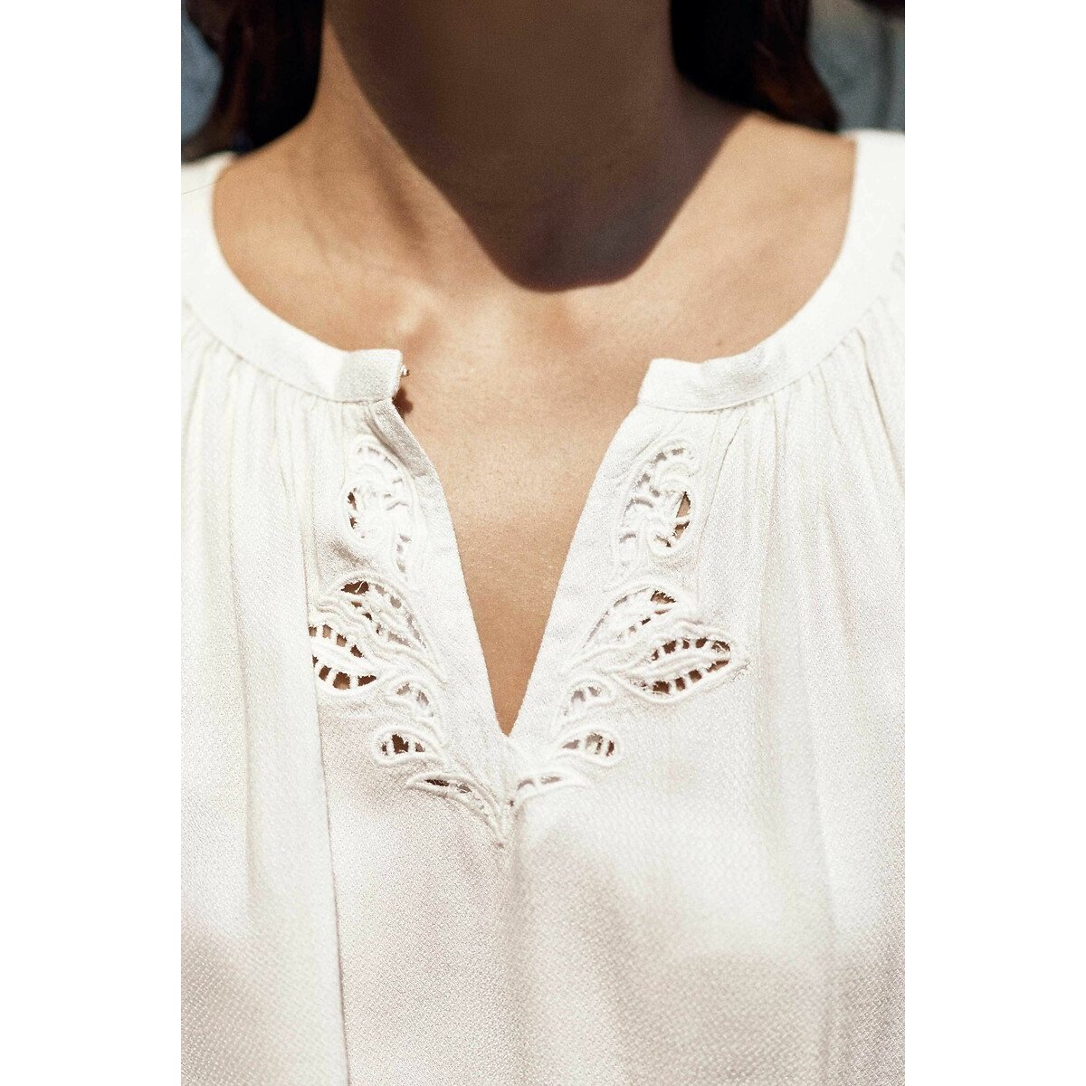 Bary Oversize Embroidered Blouse ecru , LA PETITE ETOILE