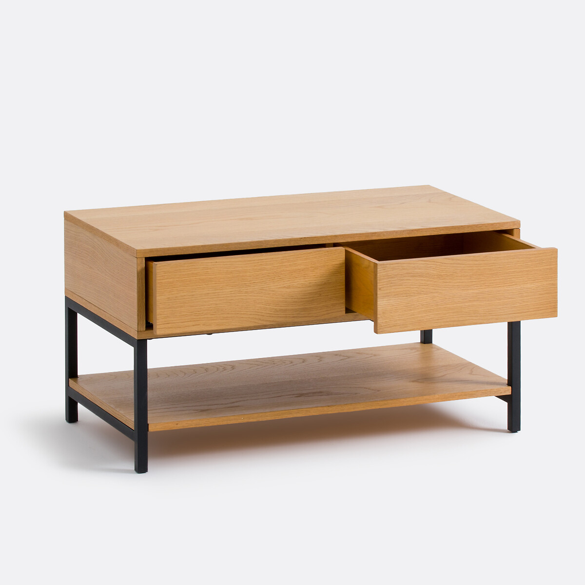 Banc d'entrée métal acier plaqué chêne, Alvan plaqué chêne, LA REDOUTE INTERIEURS