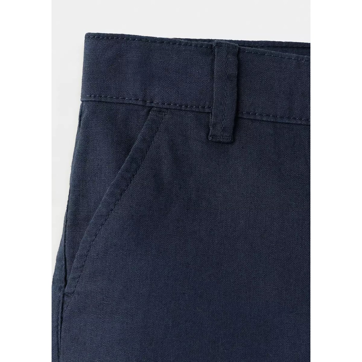 Bermuda droit en lin bleu marine, MANGO BABY