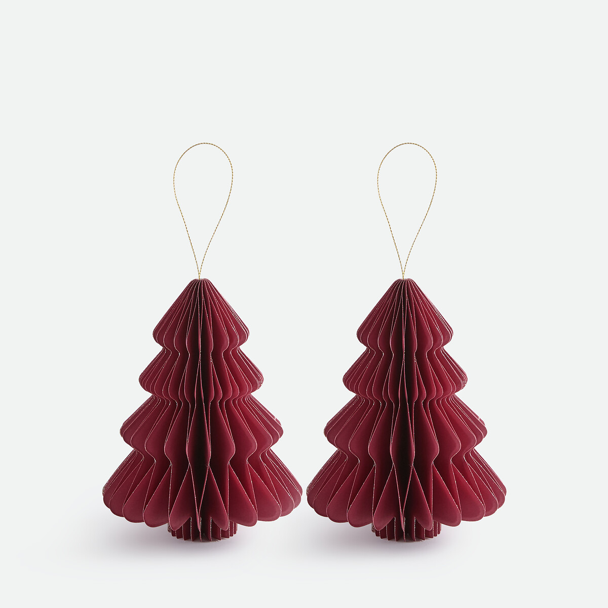 Lot de 2 sapins pliables, hauteur 15 cm, CASPAR rouge, LA REDOUTE INTERIEURS