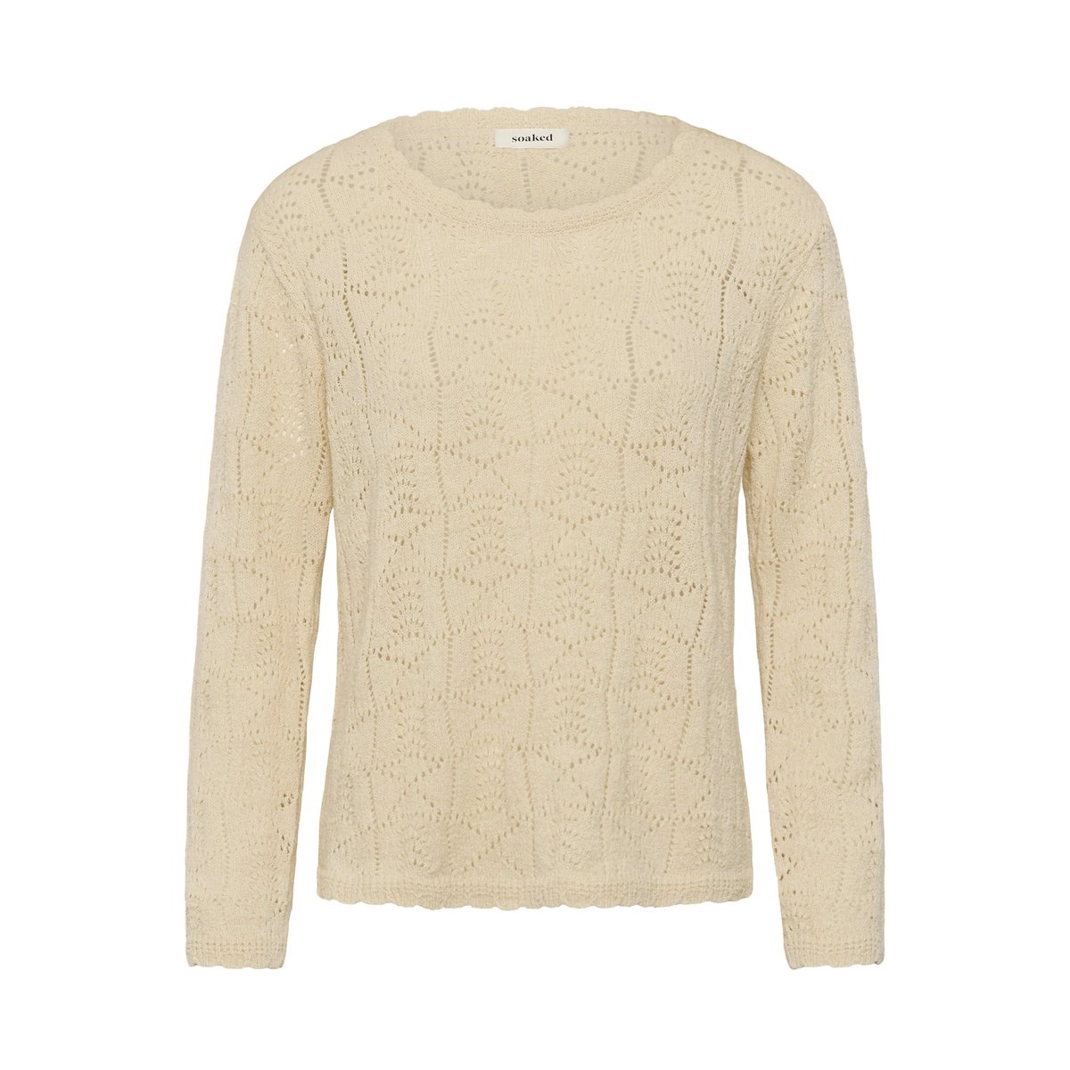Pullover tricoté blanc turtledove, SOAKED IN LUXURY