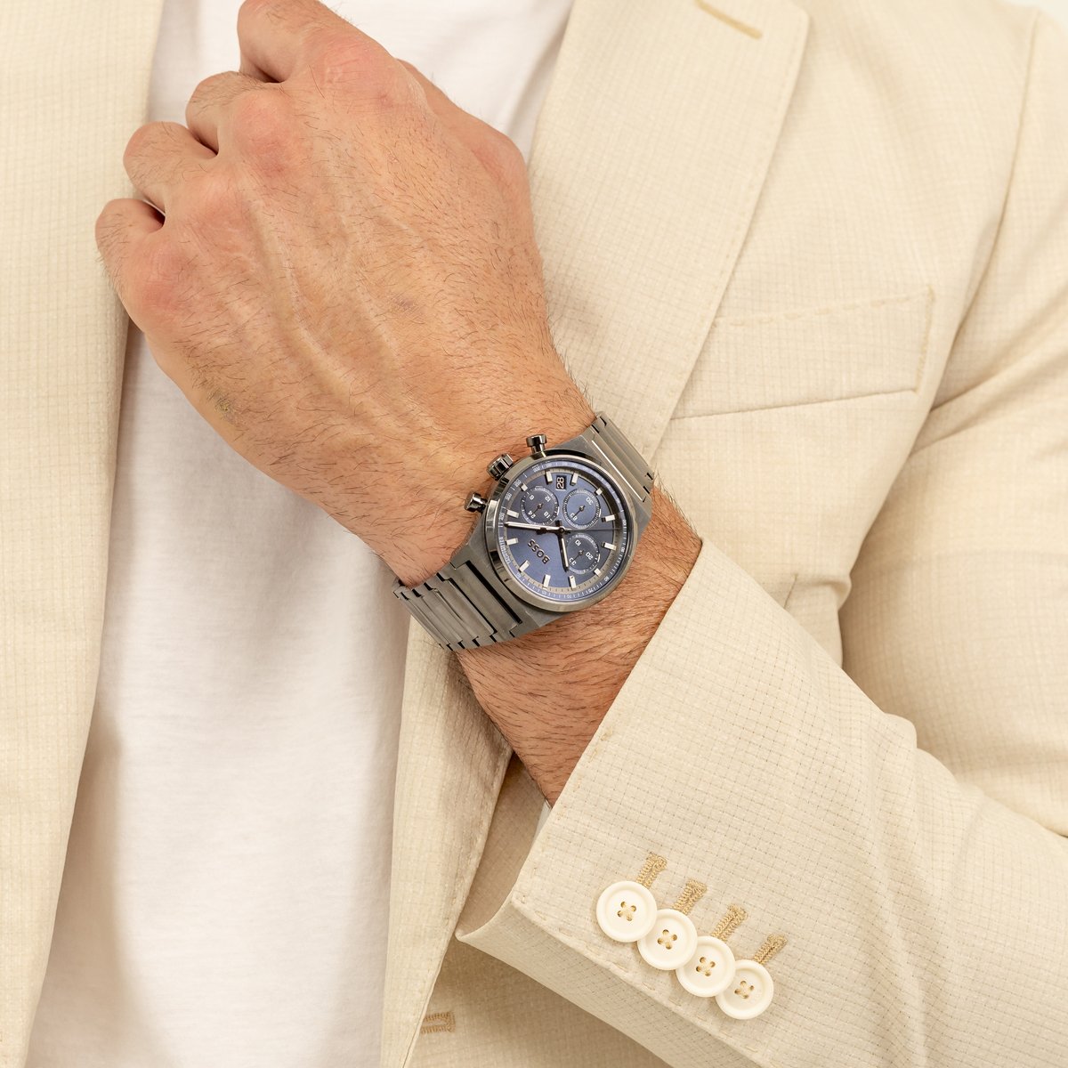 Montre Analogique CANDOR CHRONO dark grey bleu foncé dark grey, BOSS