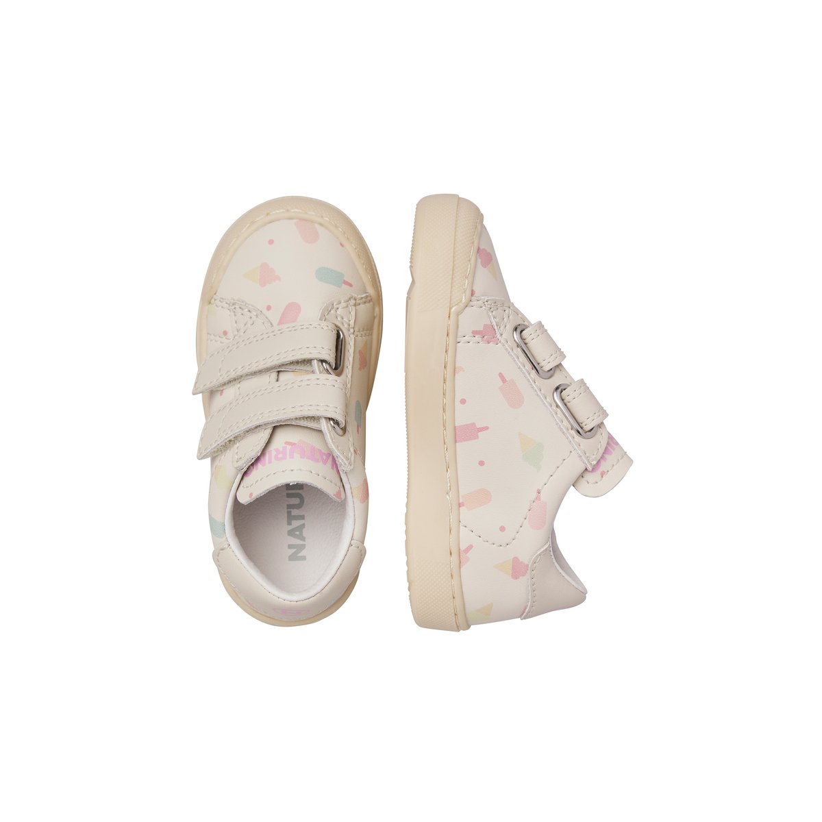 Baskets en cuir EINDHOVEN 2 VL. blanc crème-, NATURINO