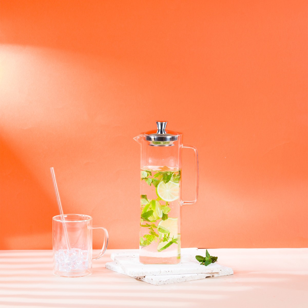 Théière Long Island - théière en verre allongée avec filtre dévissable inox 1.5L THÉIÈRES verre transparent, CRISTEL