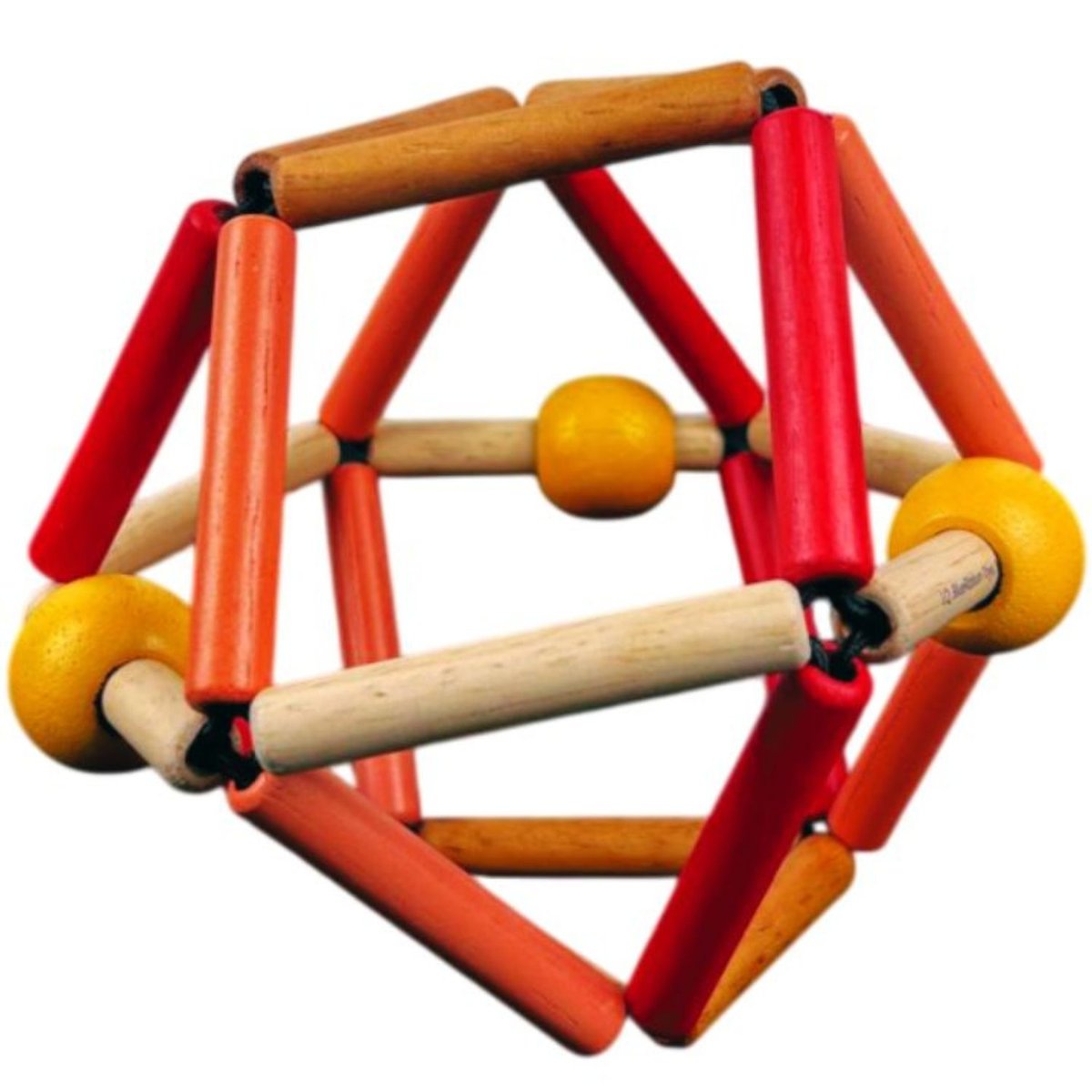 Balle de préhension en bois bleu, orange, rouge, TROUSSELIER