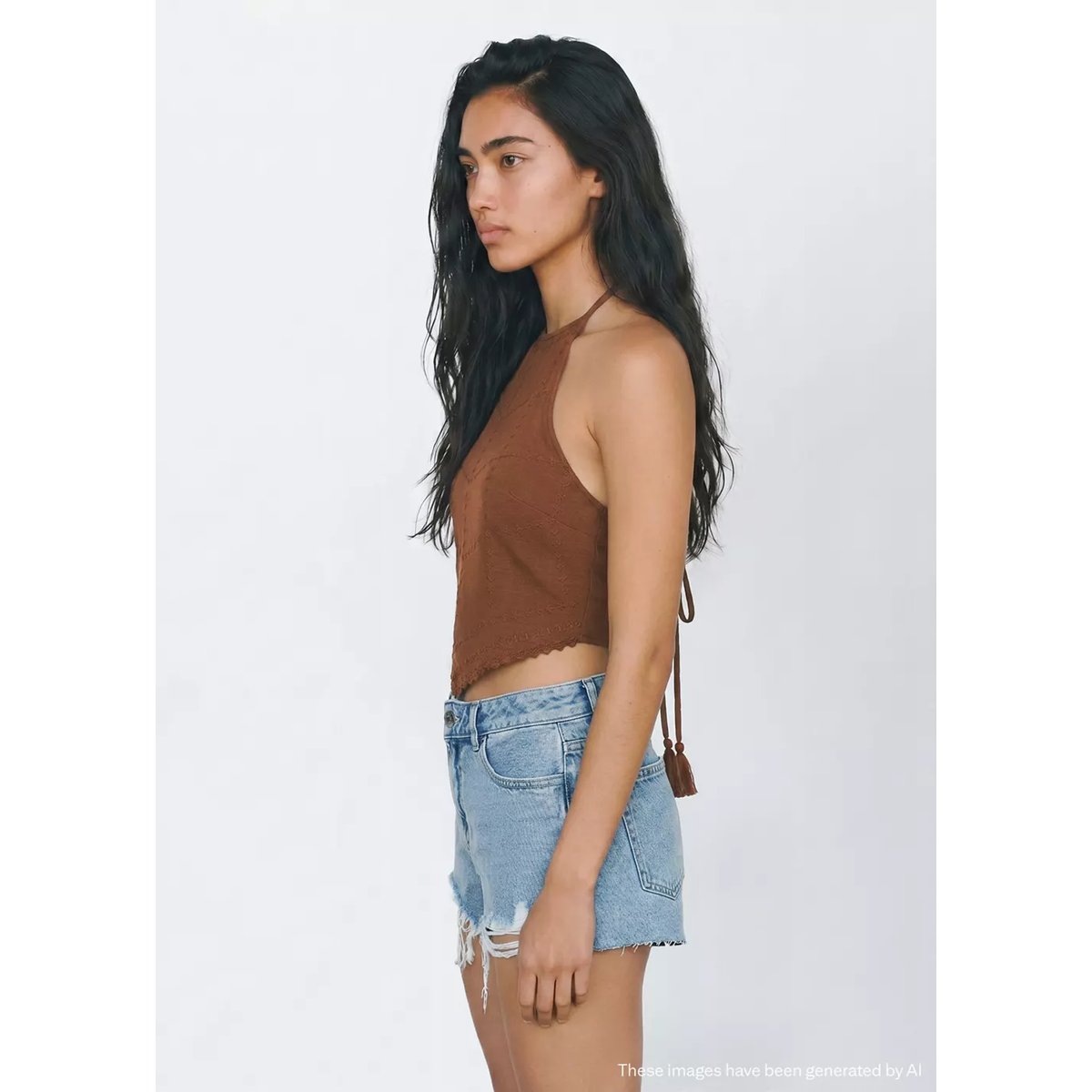 Short détail effiloché bleu moyen, MANGO TEEN