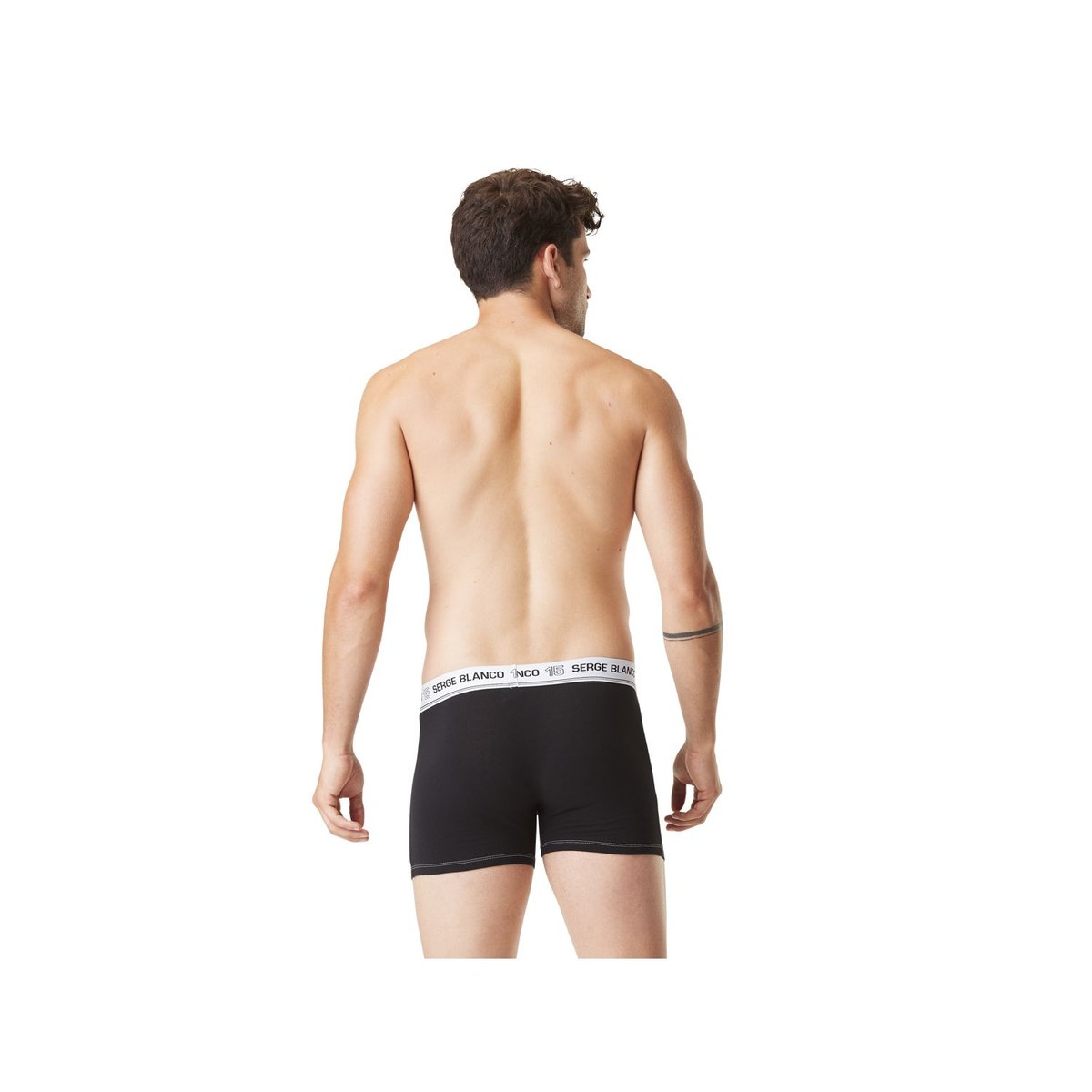 Lot De 4 Boxers Coton Surpiqures Class noir/gris foncé/gris clair/blanc, SERGE BLANCO