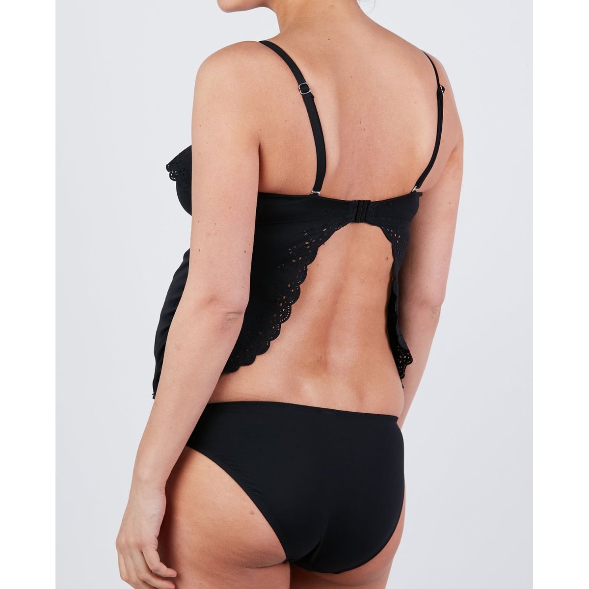 Maillot de bain de grossesse tankini Bloom noir, CACHE COEUR