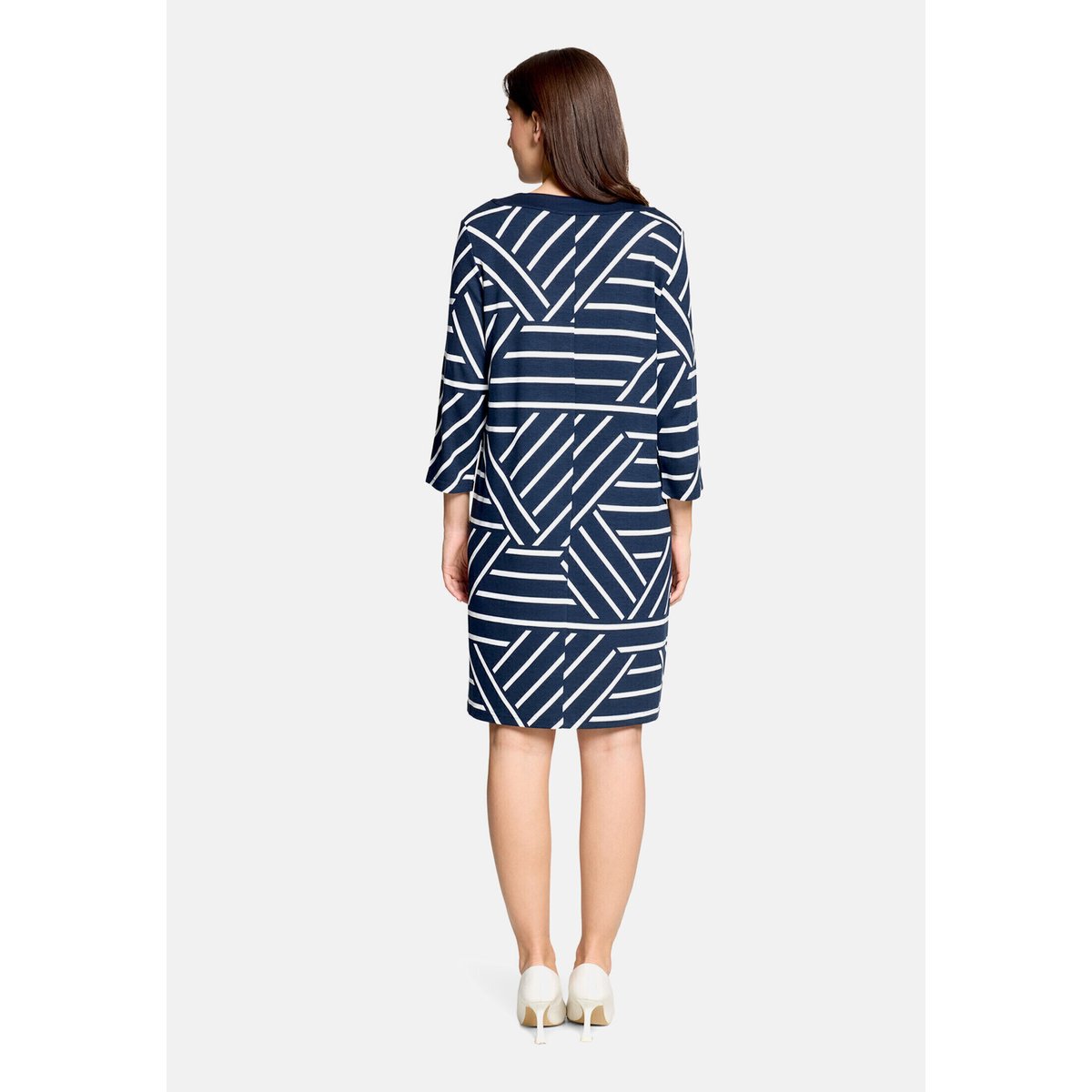 Robe en jersey à manches 3/4 bleu/blanc, BETTY BARCLAY