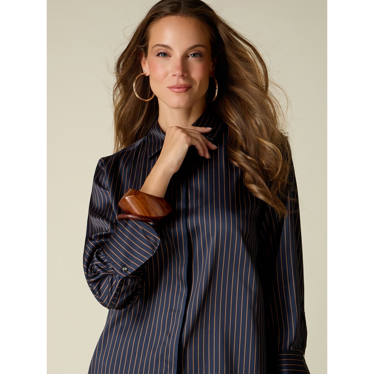 Chemise rayée bleu, OLTRE