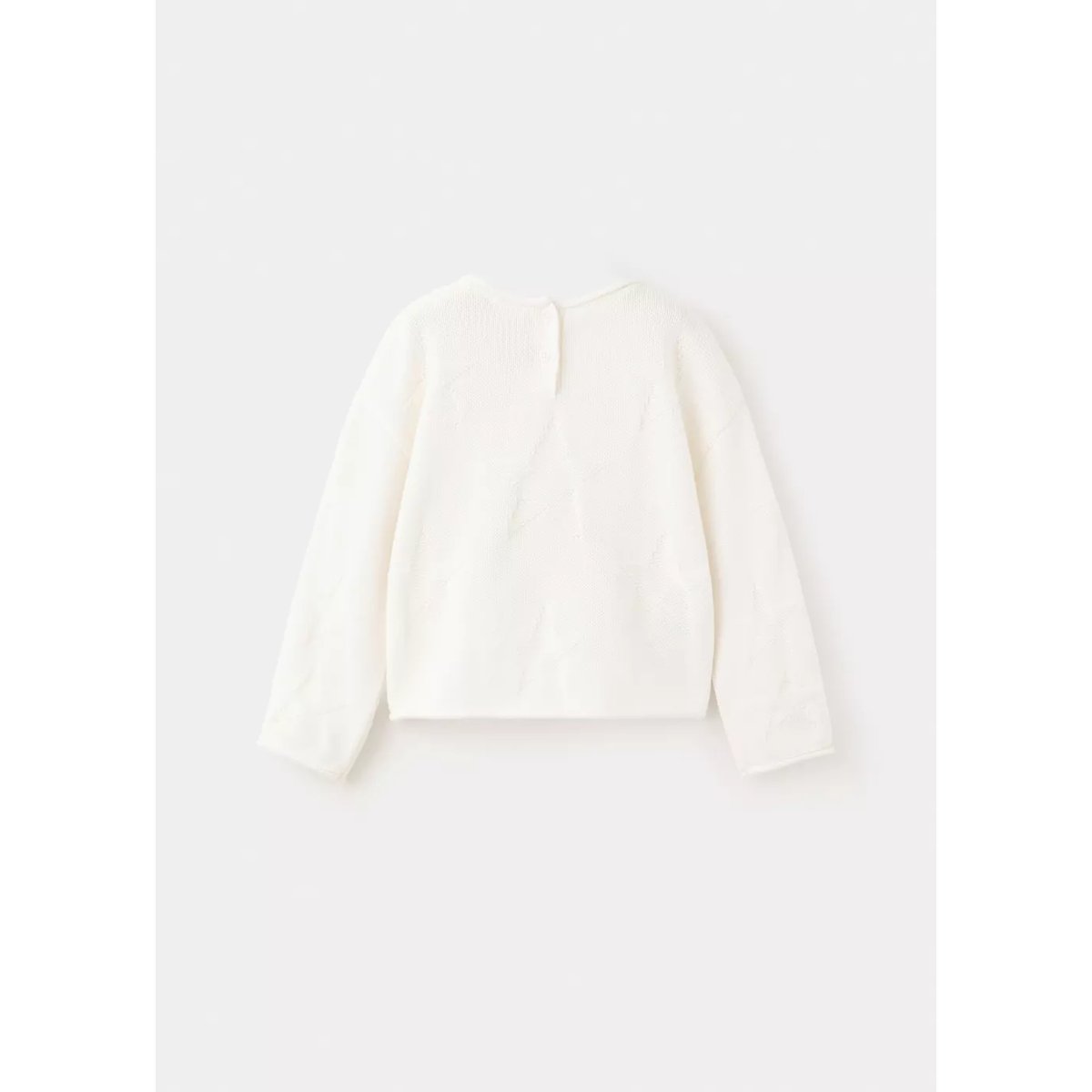 Pull-over maille étoiles blanc cassé, MANGO BABY