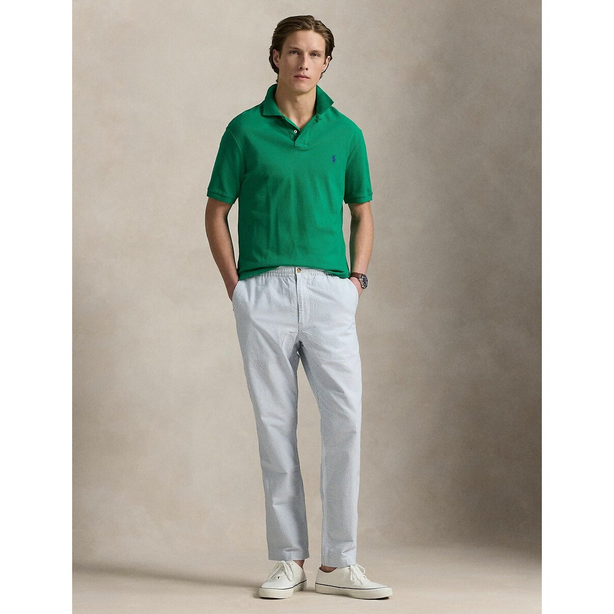 Pantalon Oxford classique Polo Prepster bleu/blanc, POLO RALPH LAUREN