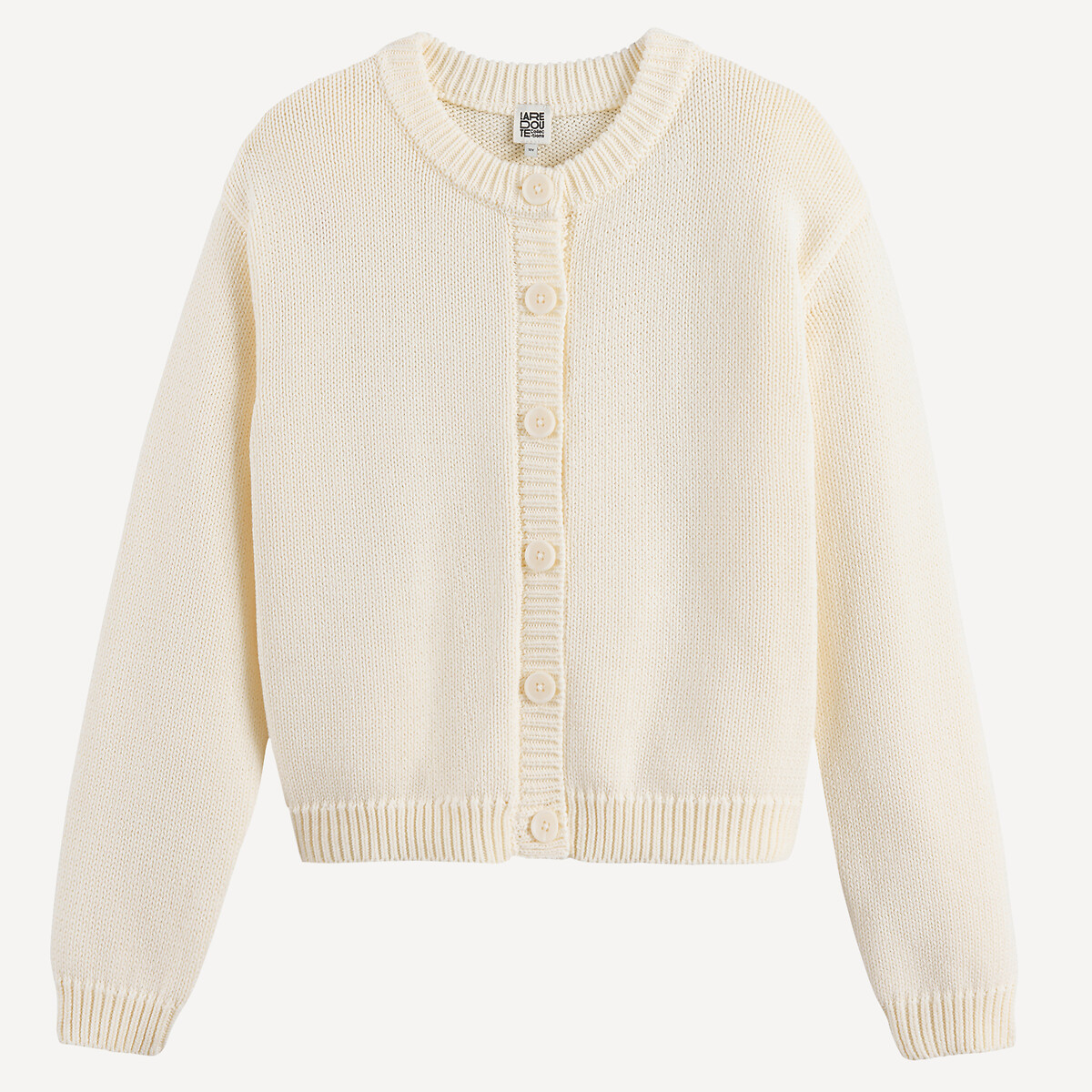 Cardigan a girocollo in maglia spessa di cotone 90003087, LA REDOUTE COLLECTIONS