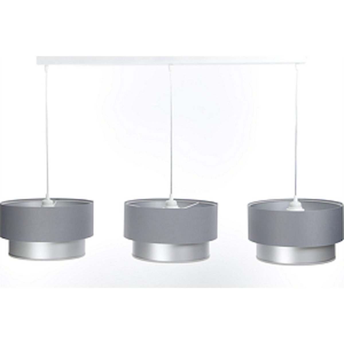 Suspension rectangulaire, DUO ELLEGANT gris satin argenté, BPS KONCEPT