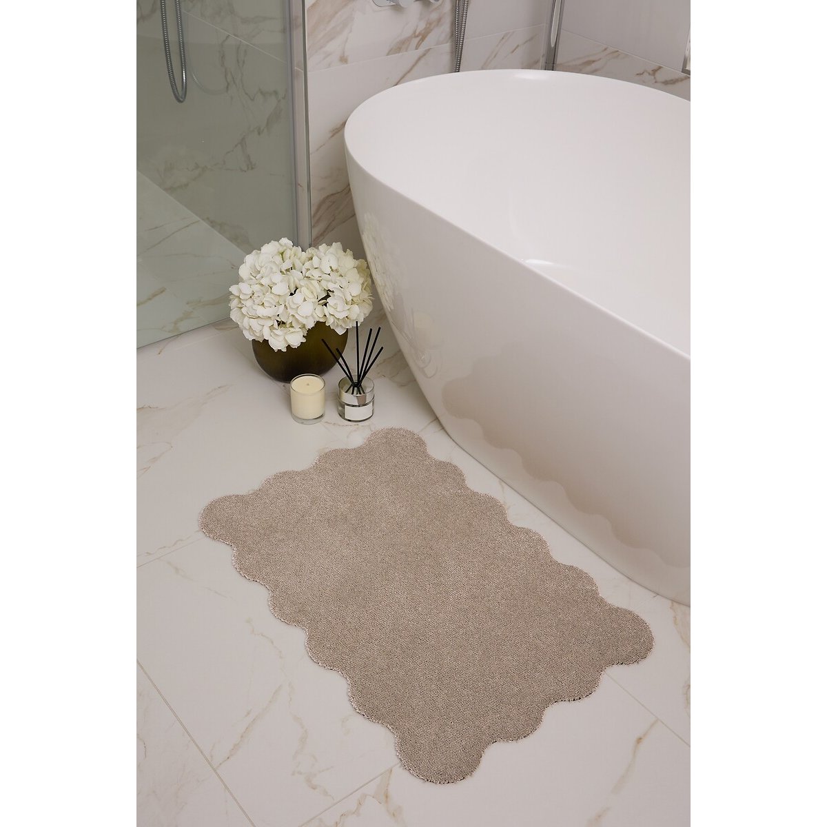 Soft Scallop Bathmat beige, MY MAT