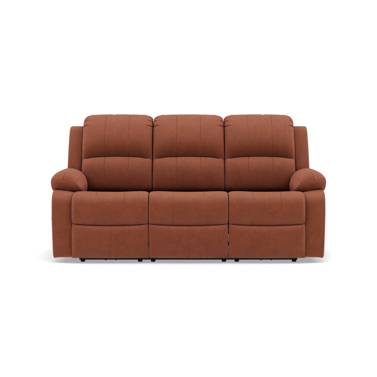 Canapé relax électrique velours côtelé 3pl, ARMAND terracotta, BEST MOBILIER