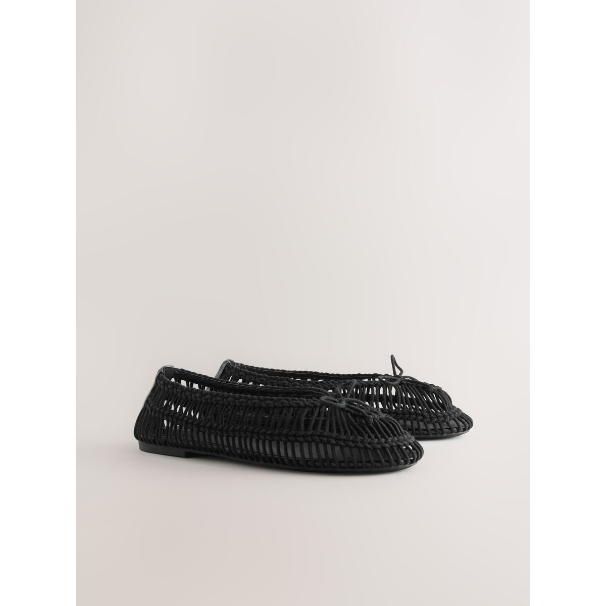 Ballerines bout rond corde forever comfort® noir, NEXT