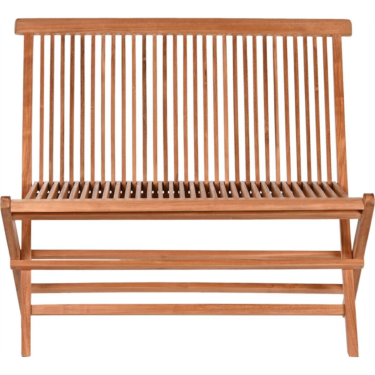 Banc pliant en teck pour terrasse et Jardin teck marron naturel, RECOLLECTION